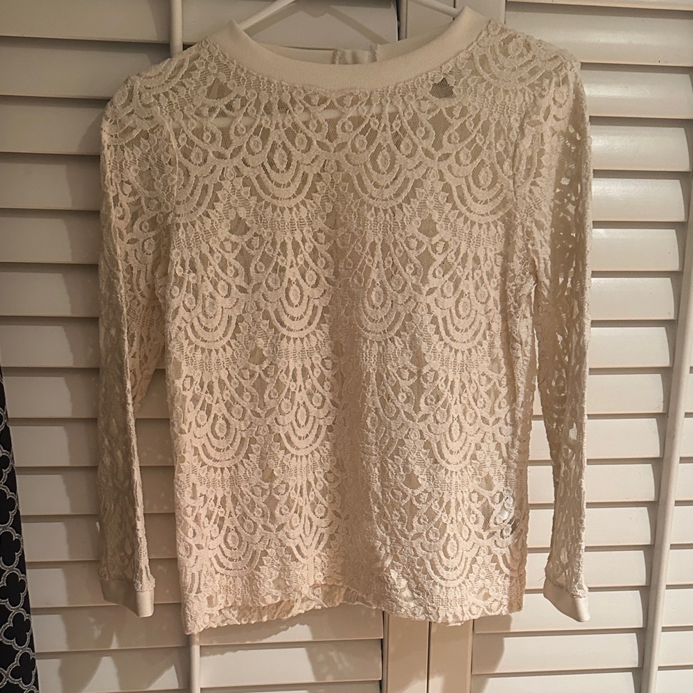 Banana Republic Cream Lace Blouse